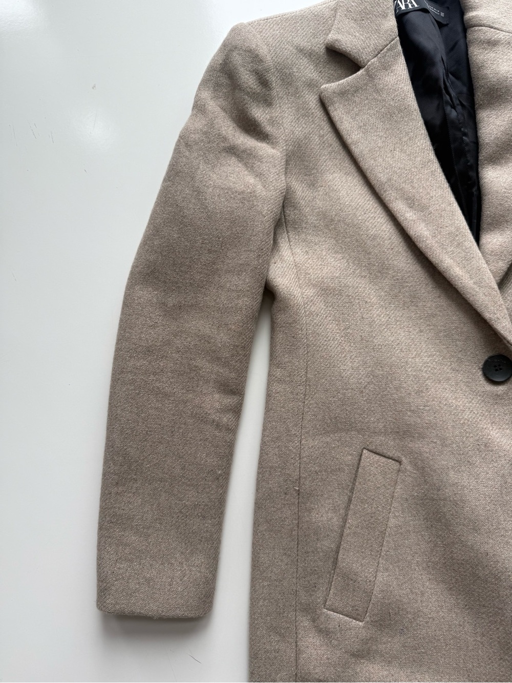 Zara Wool Blend Long Coat size Medium - Picture 7 of 9